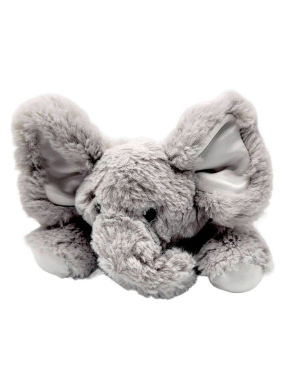Bearington Baby Collection Elephant Rattle Plush Gray 10" Ribbon Lovey Spout